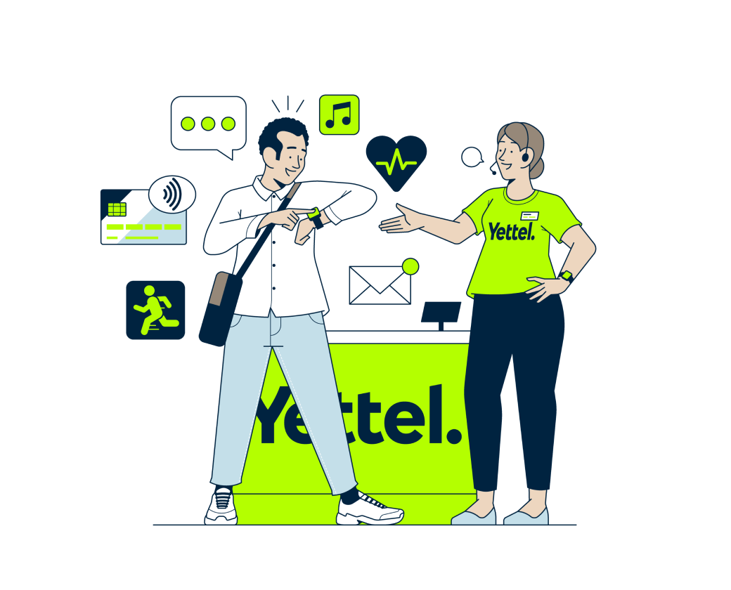Служител и клиент на Yettel